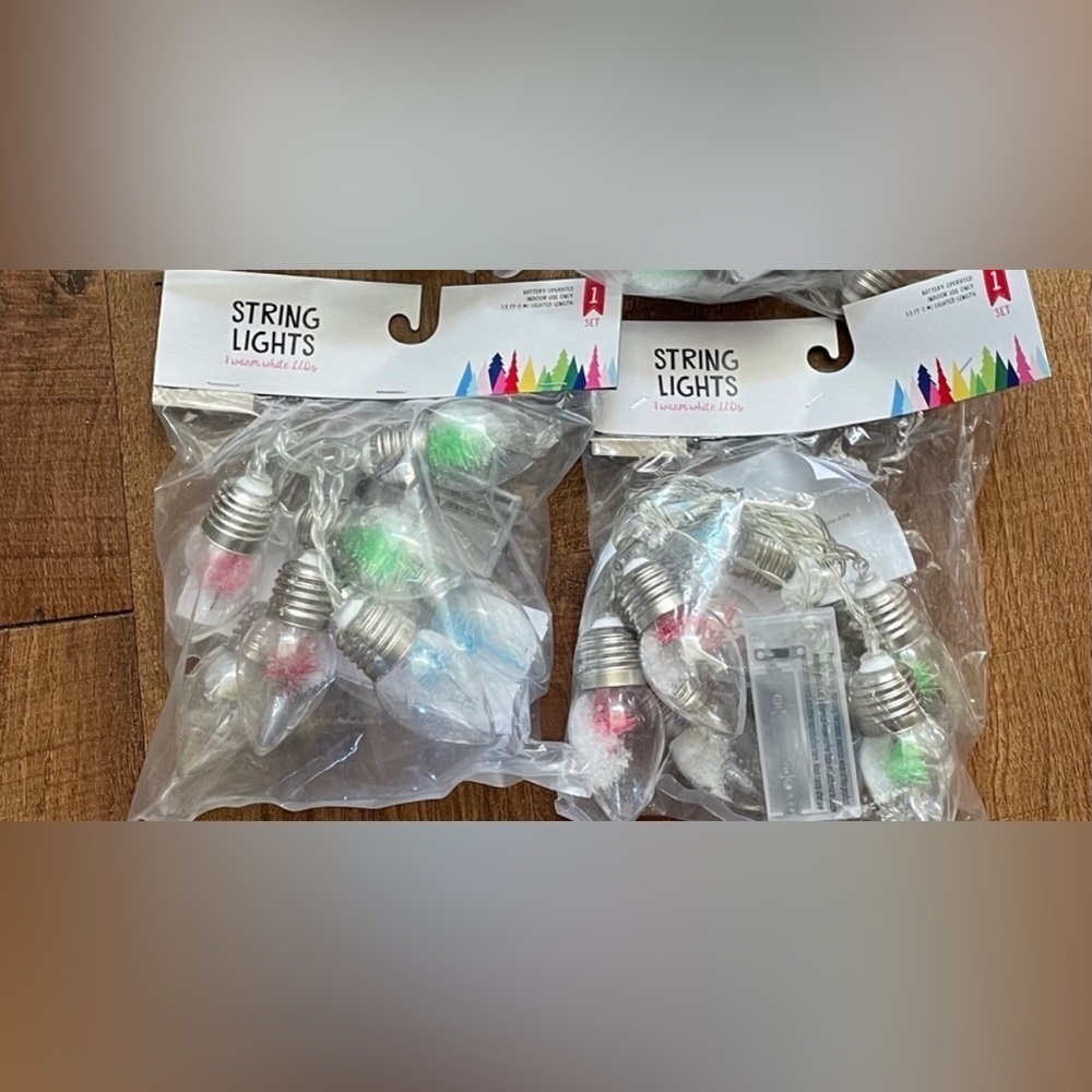 NWT sets of target snow  Christmas tree LED lights pink red green blue